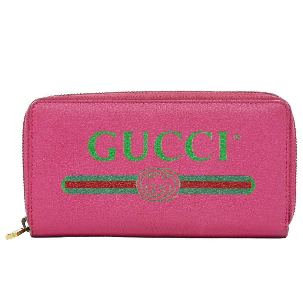 Gucci Vintage Logo Zip Around Leather Long